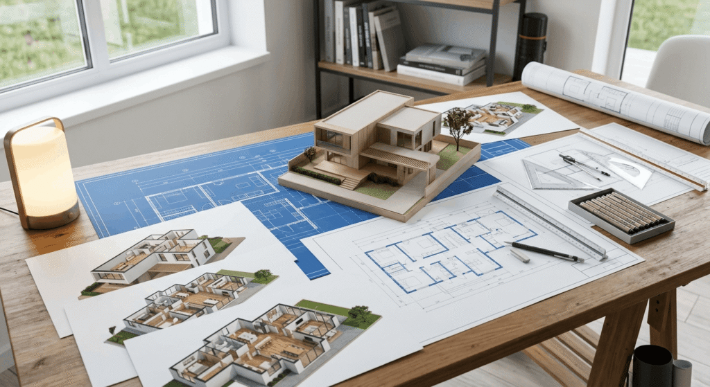 3D floor plans and blueprints used in custom home design and build process