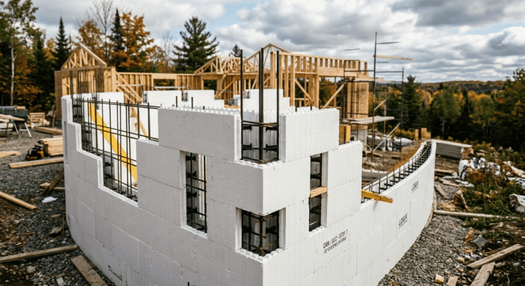 ICF construction Ontario — insulated concrete form wall system on a custom home build