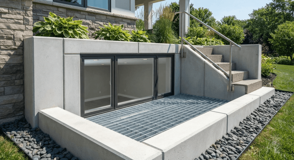 Basement egress window meeting Ontario legal suite requirements