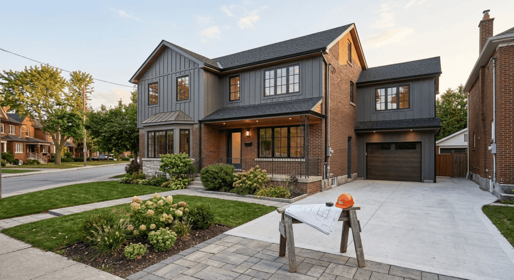 Newly renovated Toronto home exterior representing home renovation contractor costs and planning