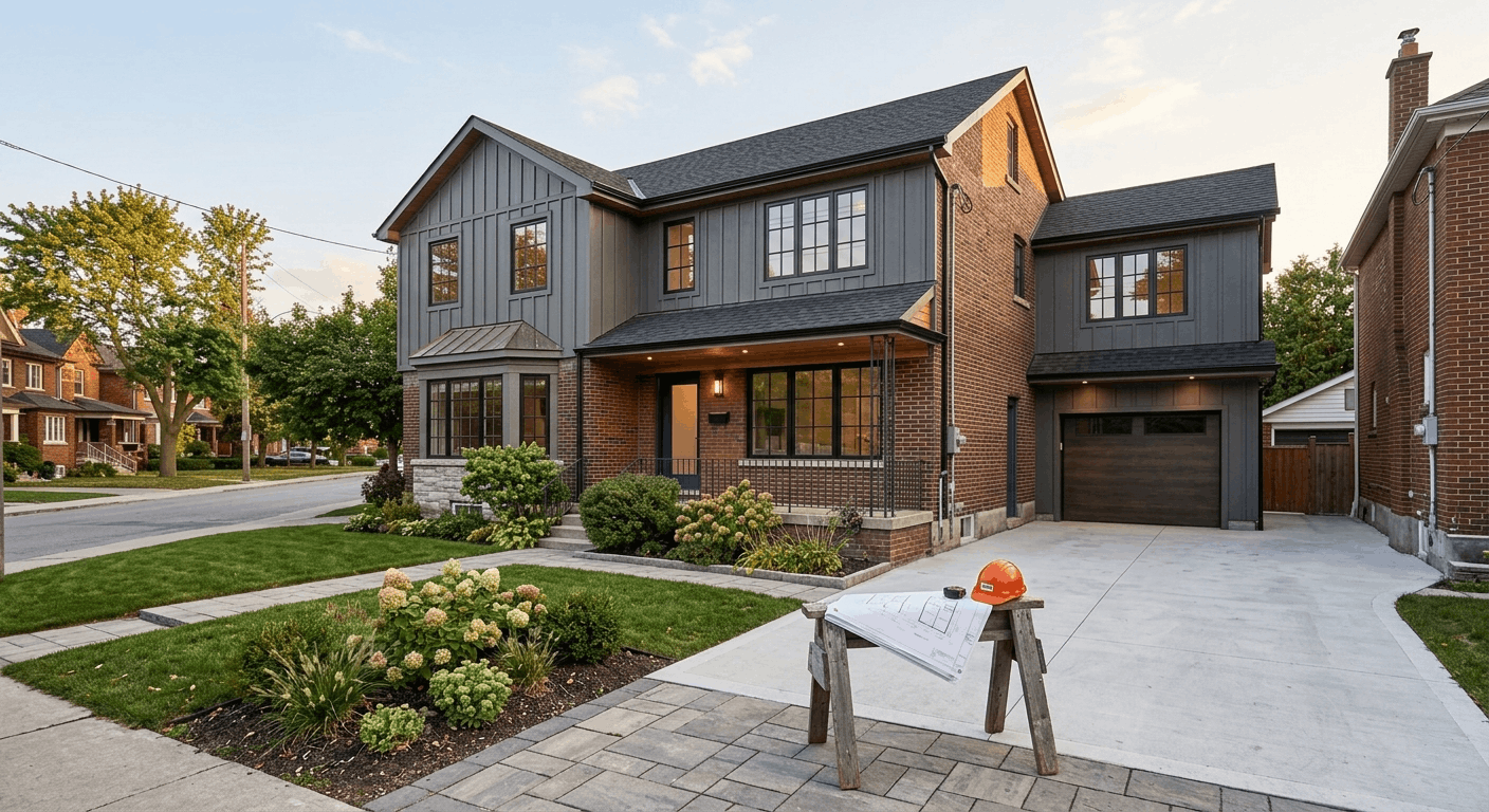 Newly renovated Toronto home exterior representing home renovation contractor costs and planning