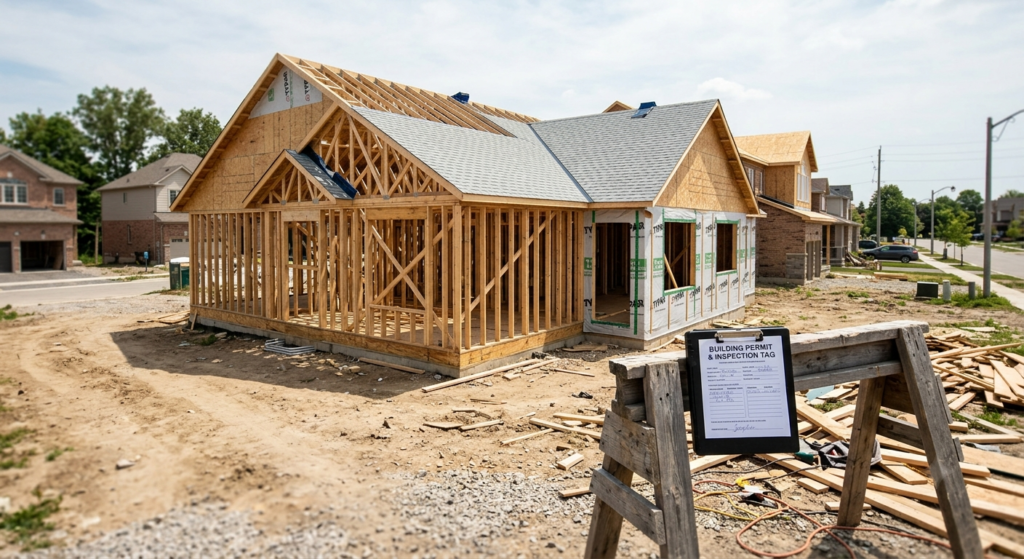 Home under construction awaiting building inspection in Ontario
