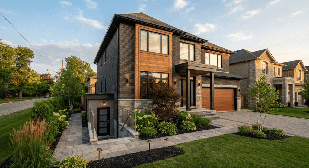 Separate side entrance for a legal basement rental suite on an Ontario home