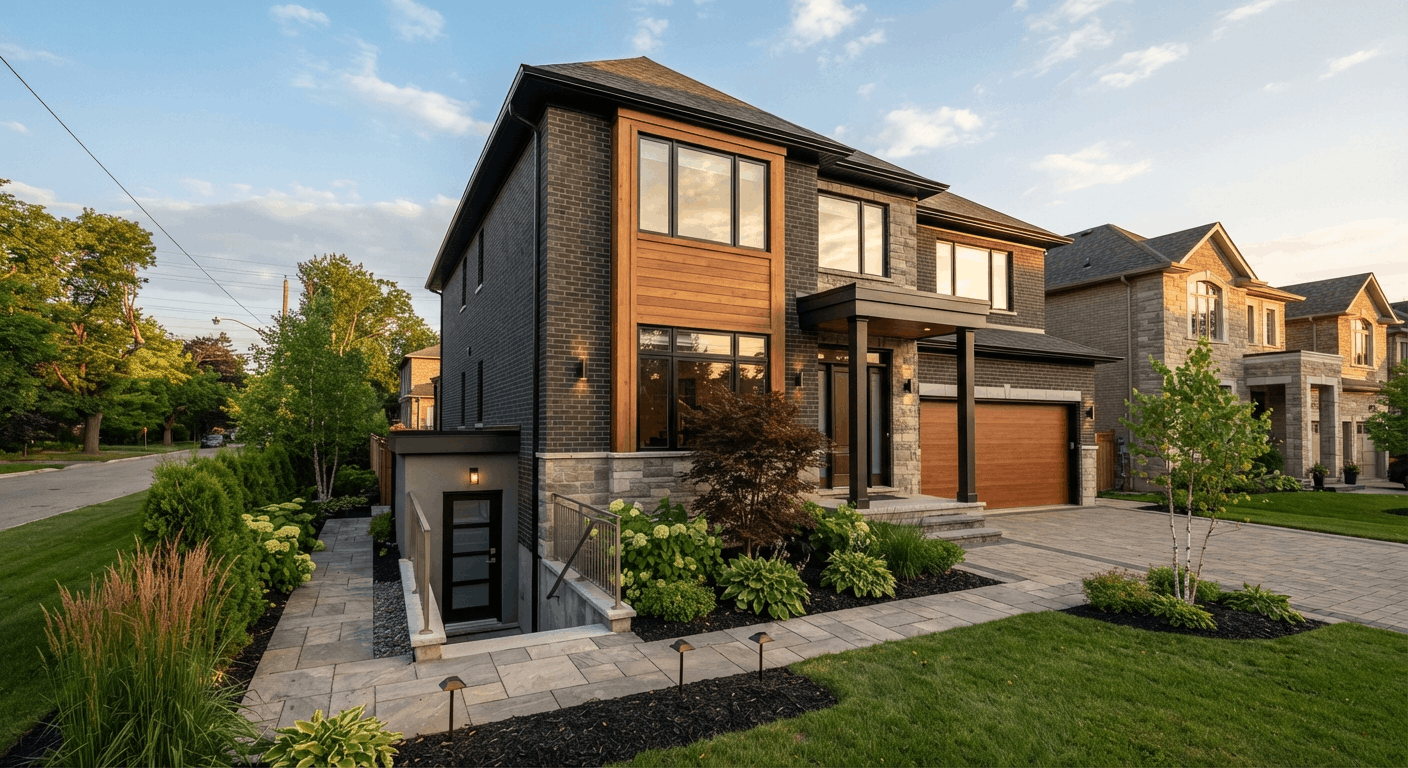 Separate side entrance for a legal basement rental suite on an Ontario home