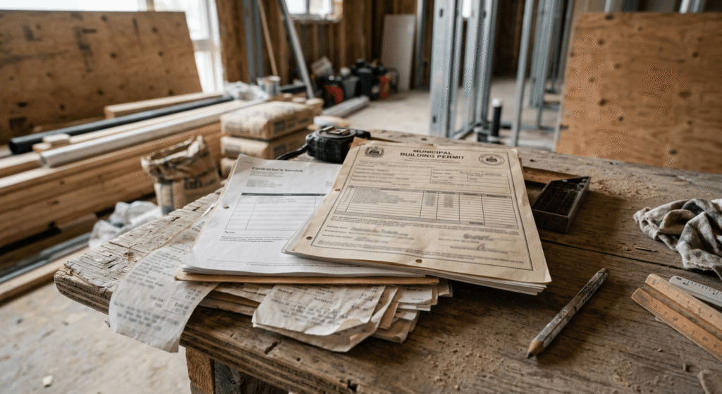 Receipts and permits required to qualify for the multigenerational home renovation tax credit