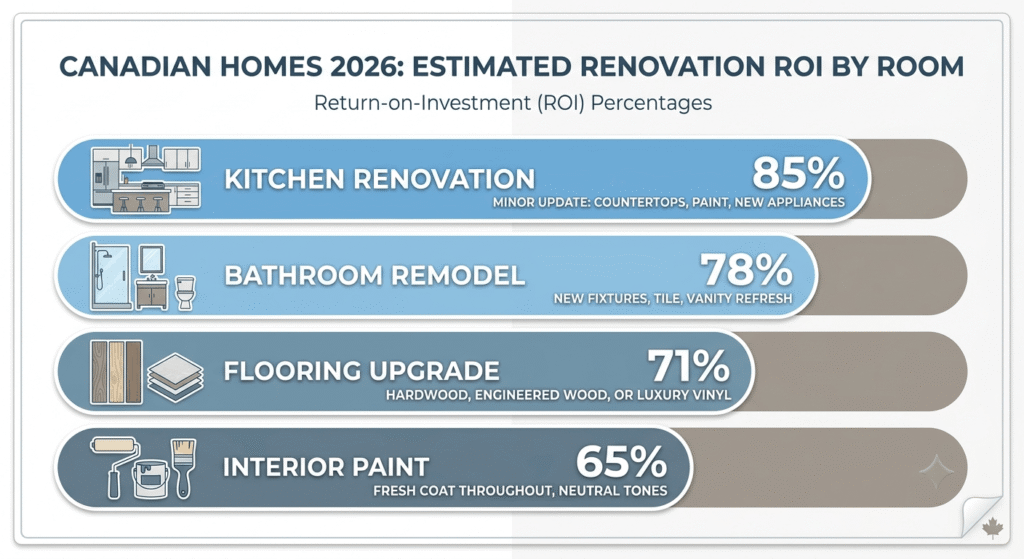 interior home renovations ROI chart for Canada homeowners