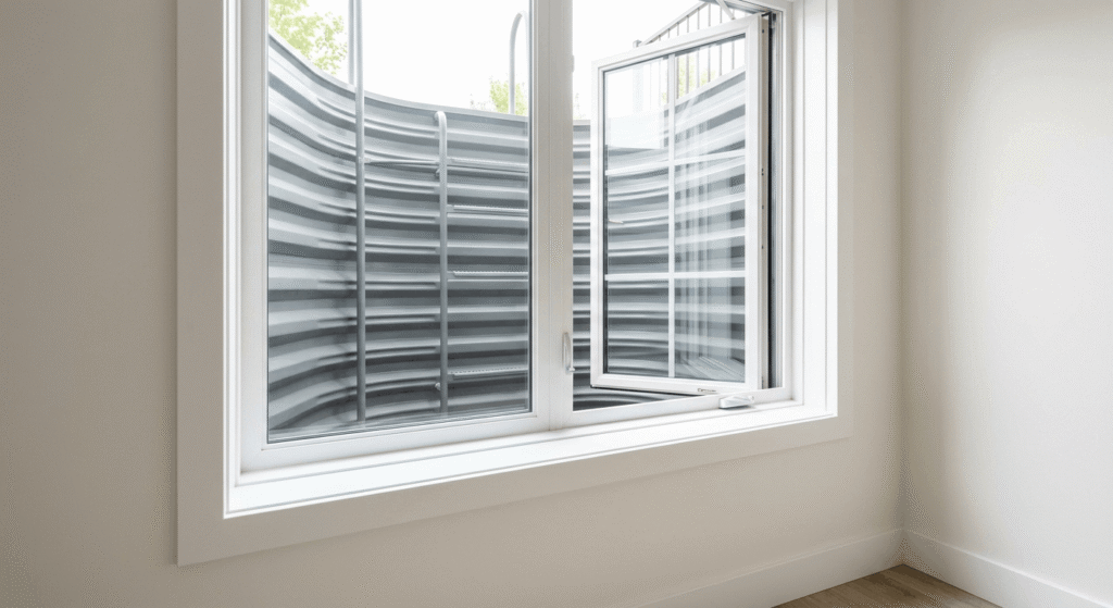 Basement egress window meeting Ontario building permit requirements