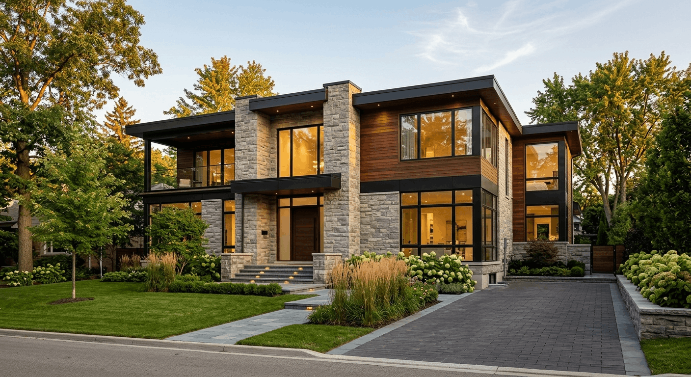 Custom home builder Burlington finished luxury exterior