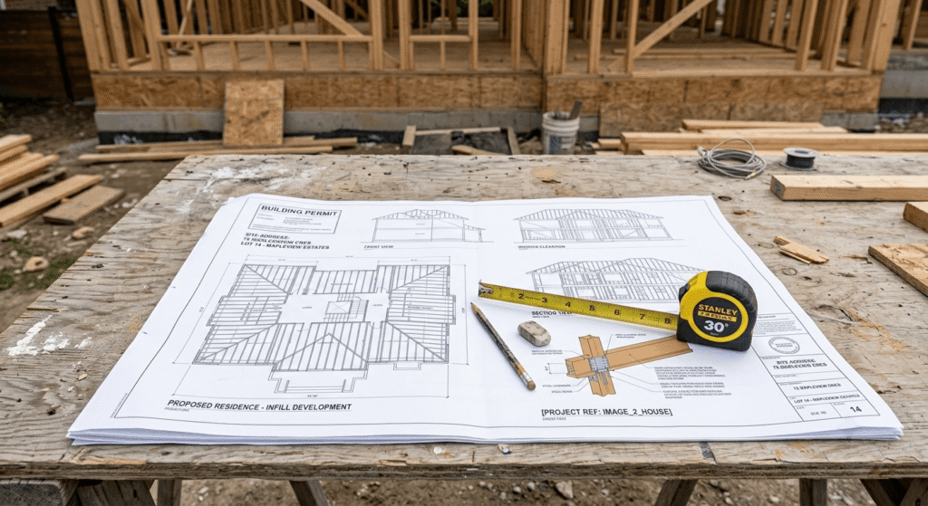 Town of Oakville building permit drawings for a home renovation