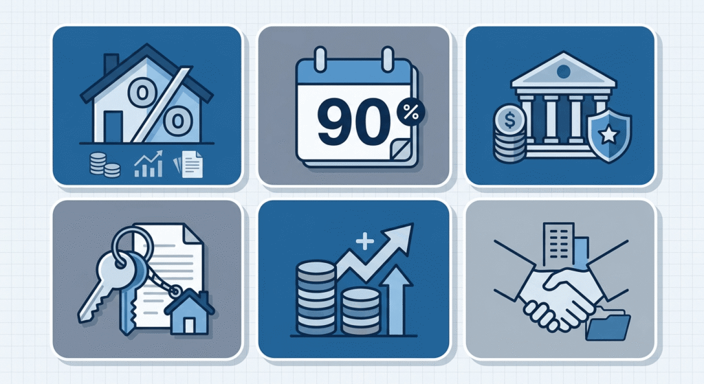 CMHC financing and 90-day rental rule icons for secondary suite construction
