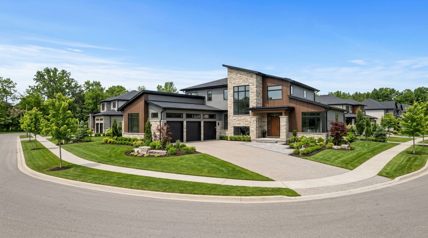 Completed custom home built in Milton Ontario under municipal permit