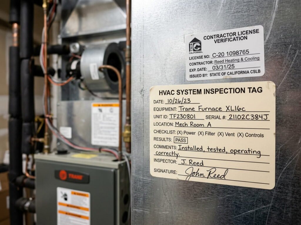 installation warranty documents from a certified installer on Ontario equipment