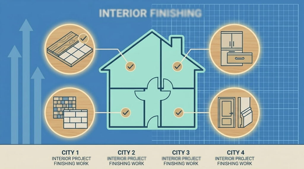 Interior finishing budget categories for a custom home build