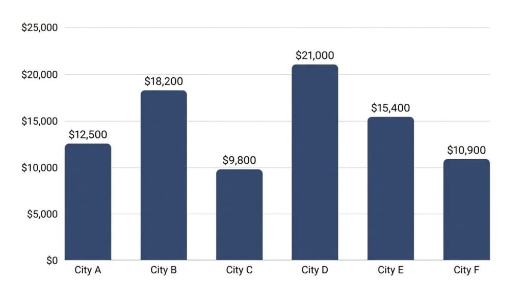 Development charges per apartment unit comparison across Canadian municipalities 2025