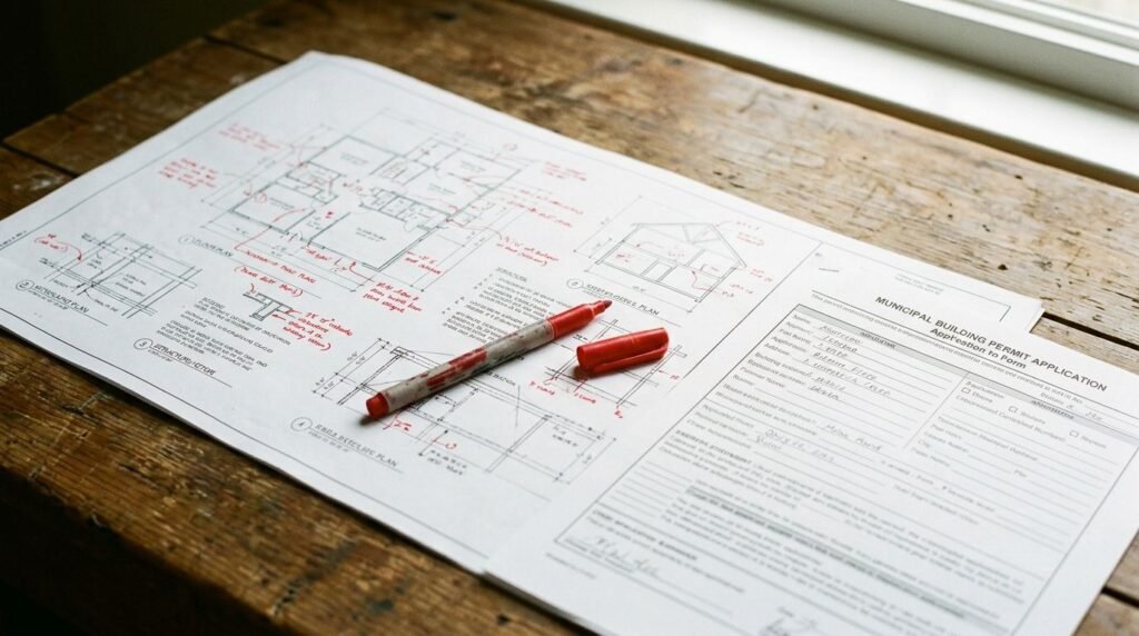 Renovation design drawings prepared for a Milton building permit