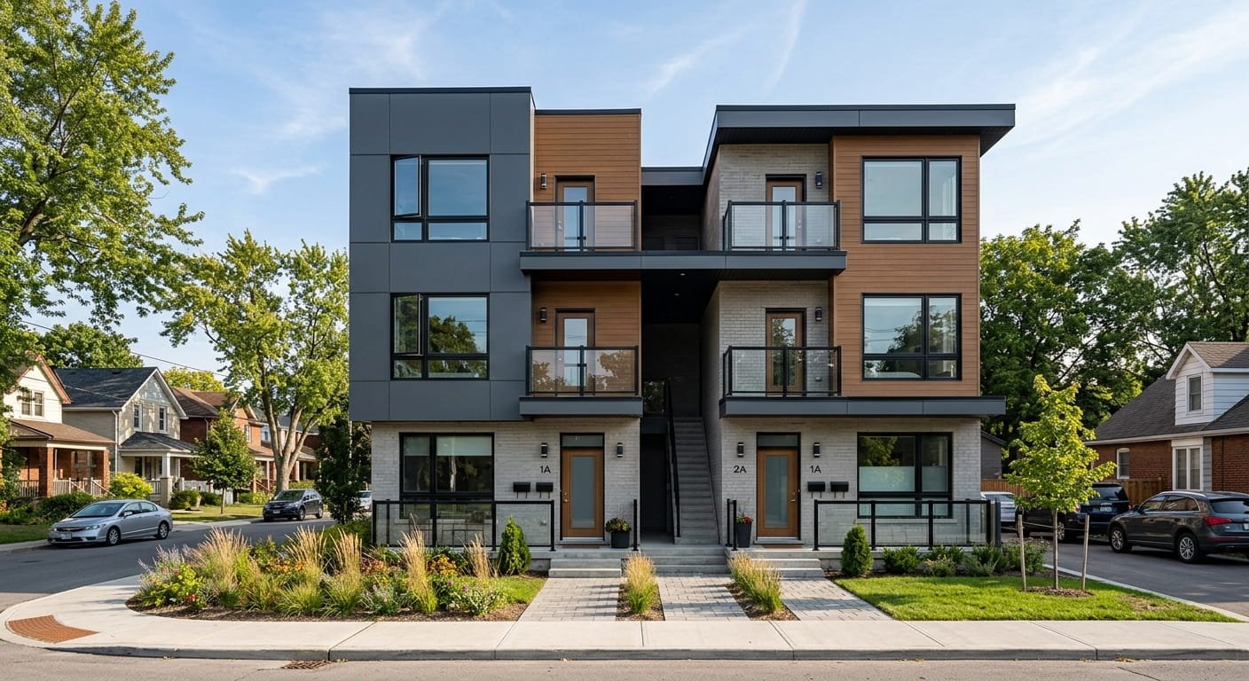 Building a fourplex in Ontario with multiple separate entrances