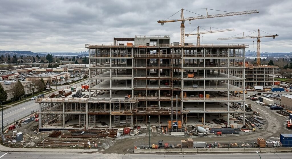 Mid-rise office building under construction in Canada