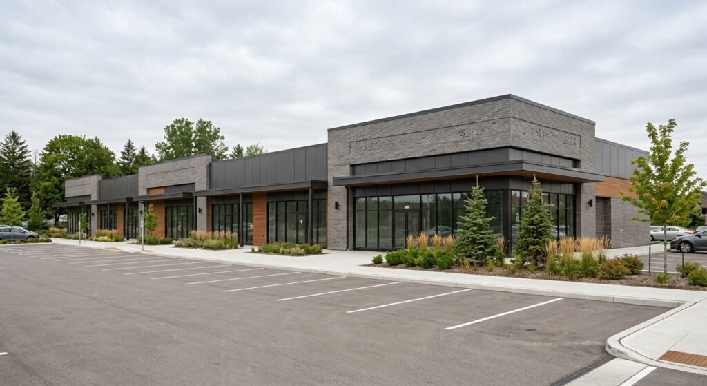 Commercial retail plaza construction in Canada