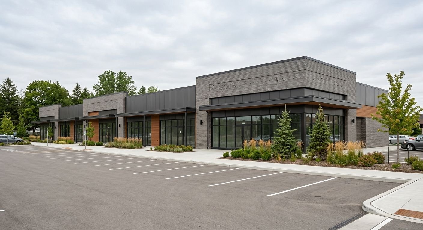 Commercial retail plaza construction in Canada