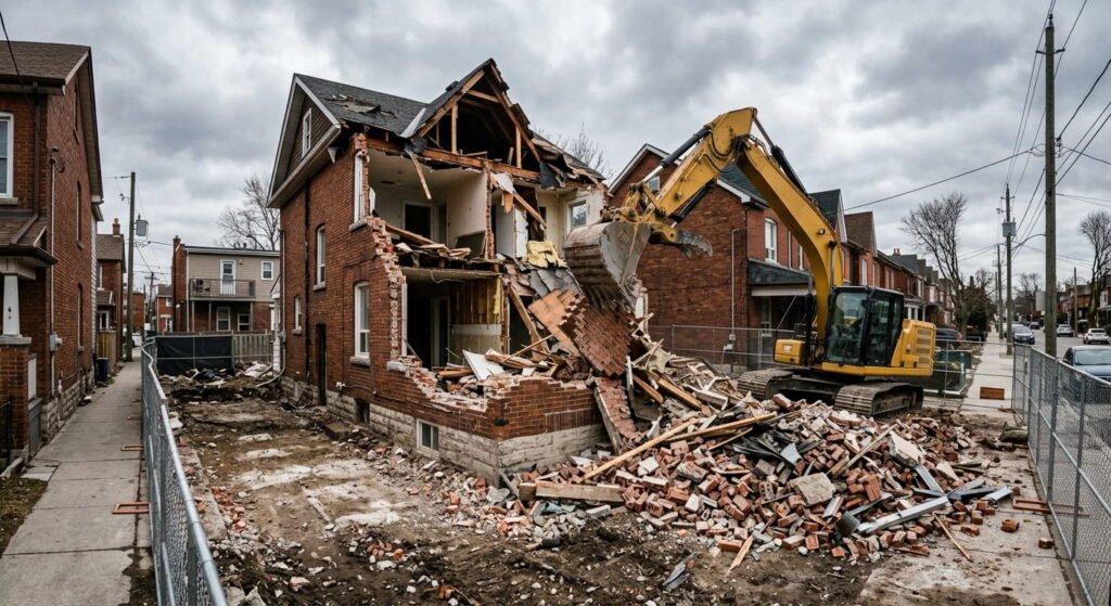 Demolition costs in Ontario for a residential teardown project