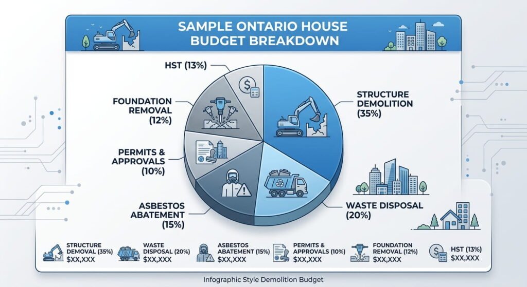 Cost of home demolition budget breakdown for an Ontario house