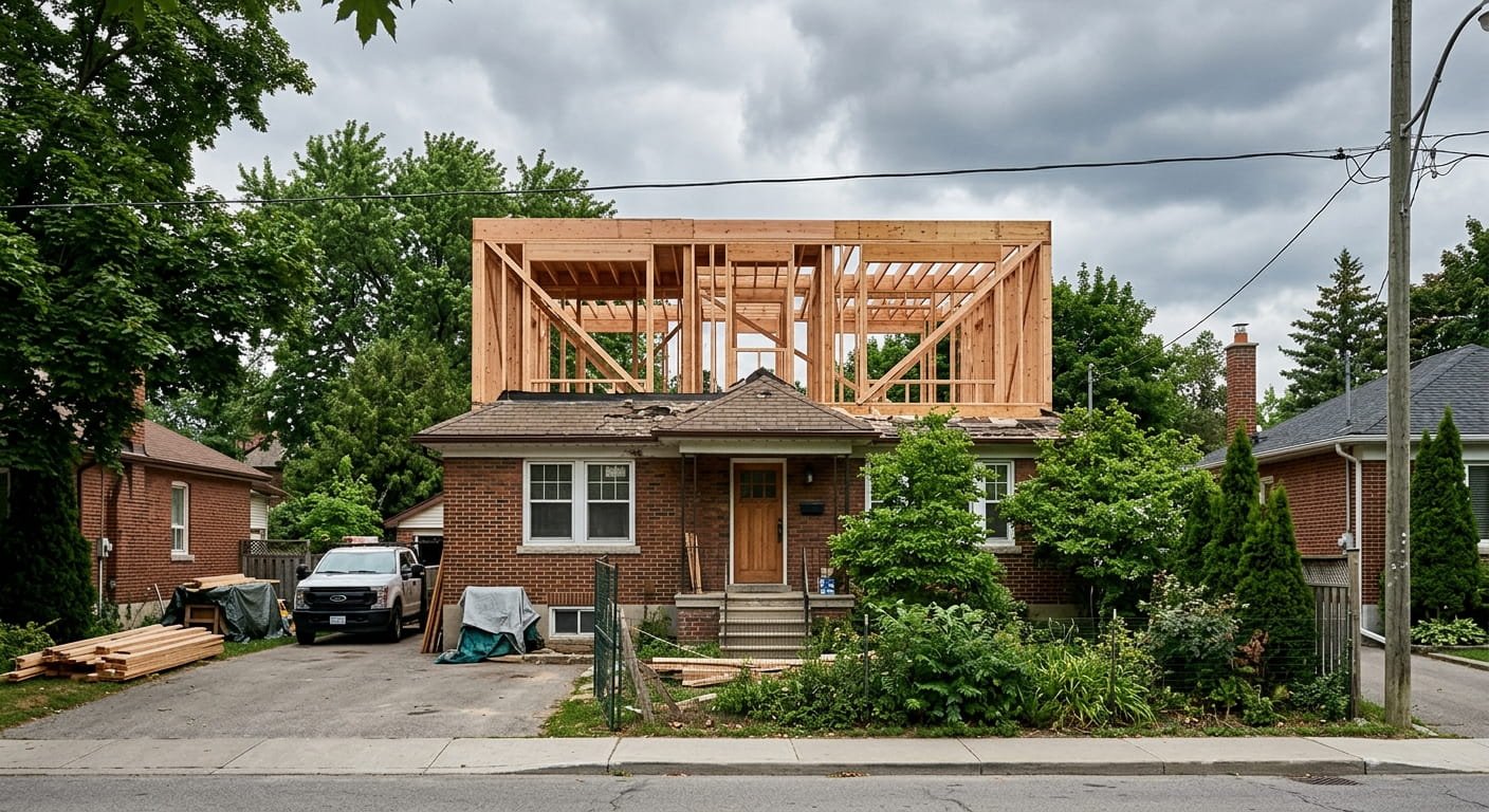 Second storey addition on a bungalow in the GTA