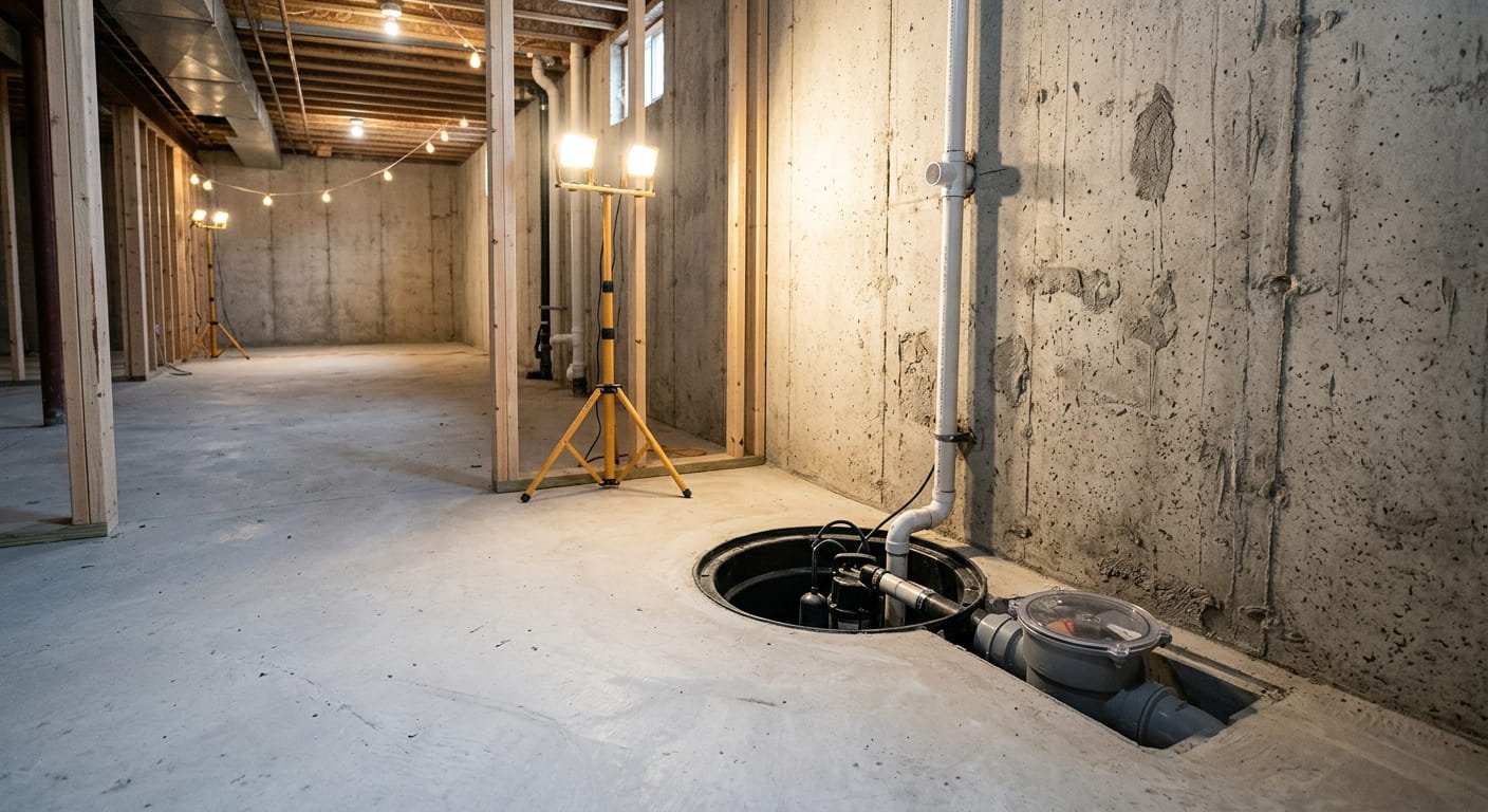 Basement flood protection in Toronto with sump pump and backwater valve