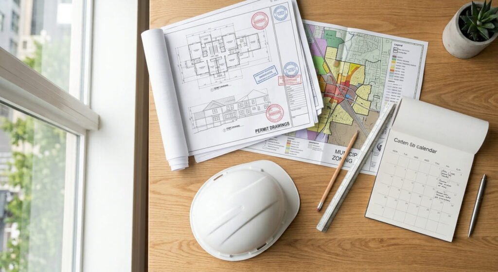 Building permit drawings reviewed for Ontario Building Code compliance